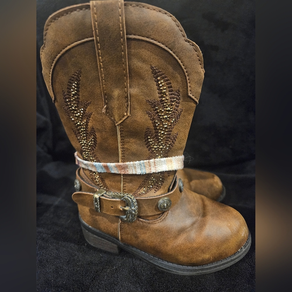 Rodeo Ropers Brown Kids Boots with Accents
